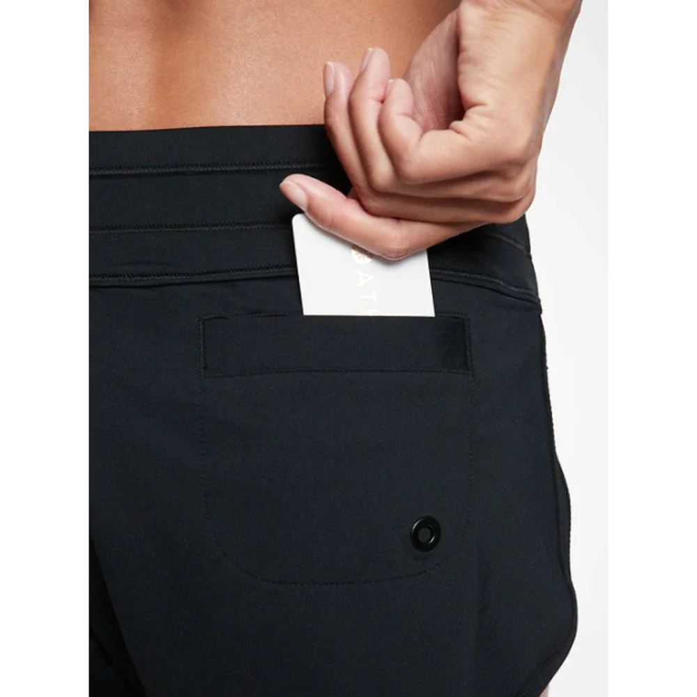 Athleta L black Kata Surge Shorts swim bikini coverup rash guard sun UPF pool - Picture 3 of 6